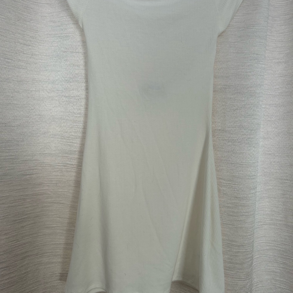 UO White Ribbed Open BackDress